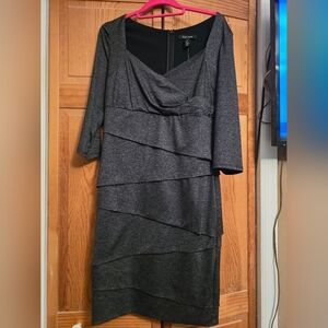 White House Black Market Charcoal Layered Dress